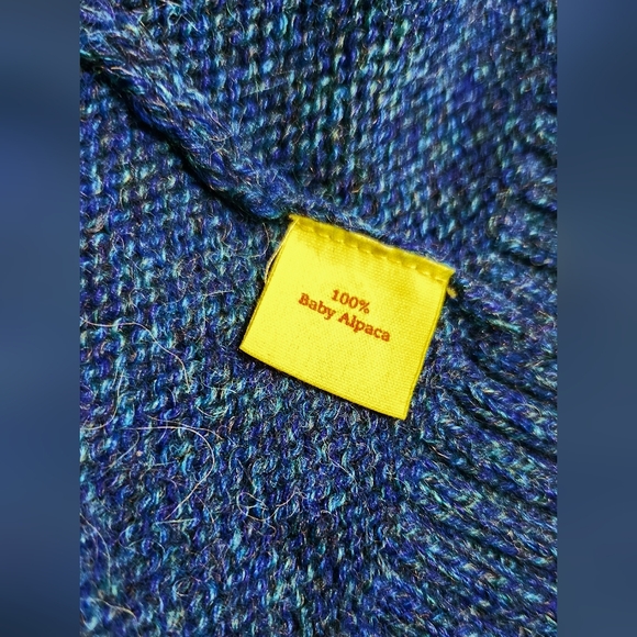 Kuna Luxury Alpaca Longline Open Cardigan Blue Duster Sweater Pockets Sz S/M - Picture 4 of 6